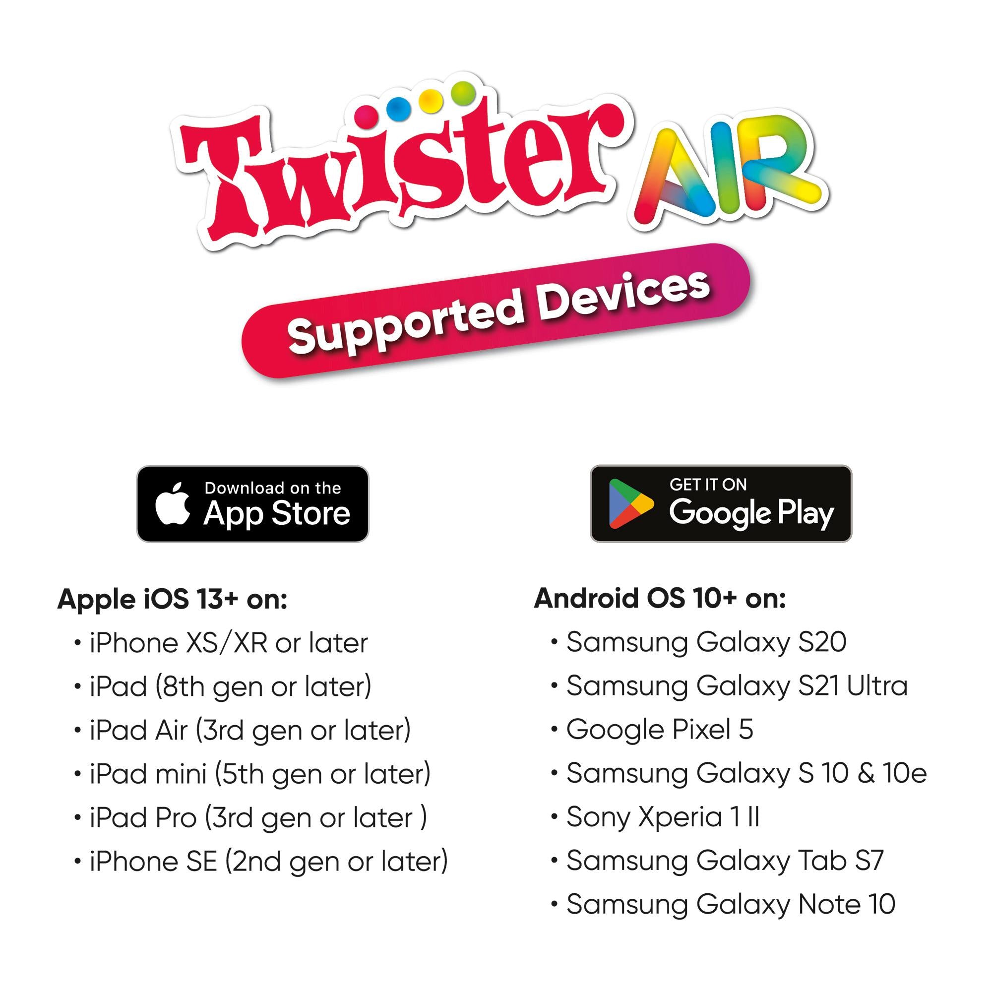 Hasbro Twister Air Game, AR Twister App Play Game, Links to Smart Devices, Active Games, Ages 8+