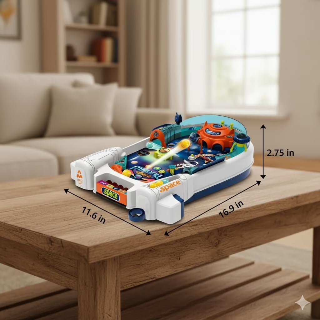 Space Pinball Game for Kids – Space-Themed Pinball Board Game, 2–4 Players, Ages 3+