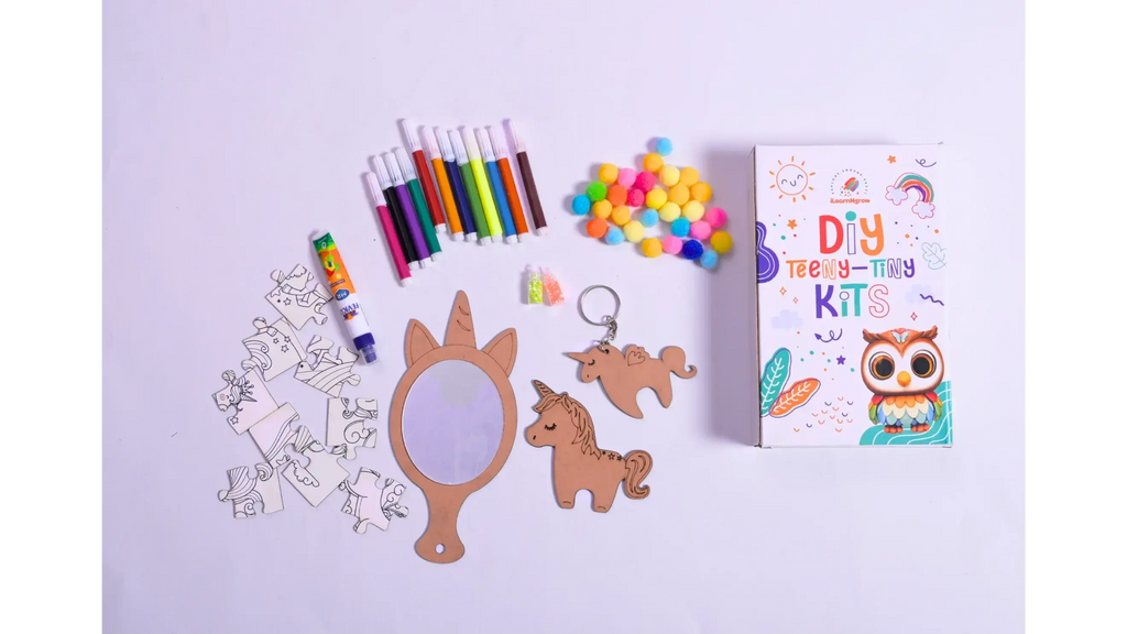 iLearnNGrow Teeny Tiny DIY Unicorn Painting Kit – Magical Art Craft Set for Kids