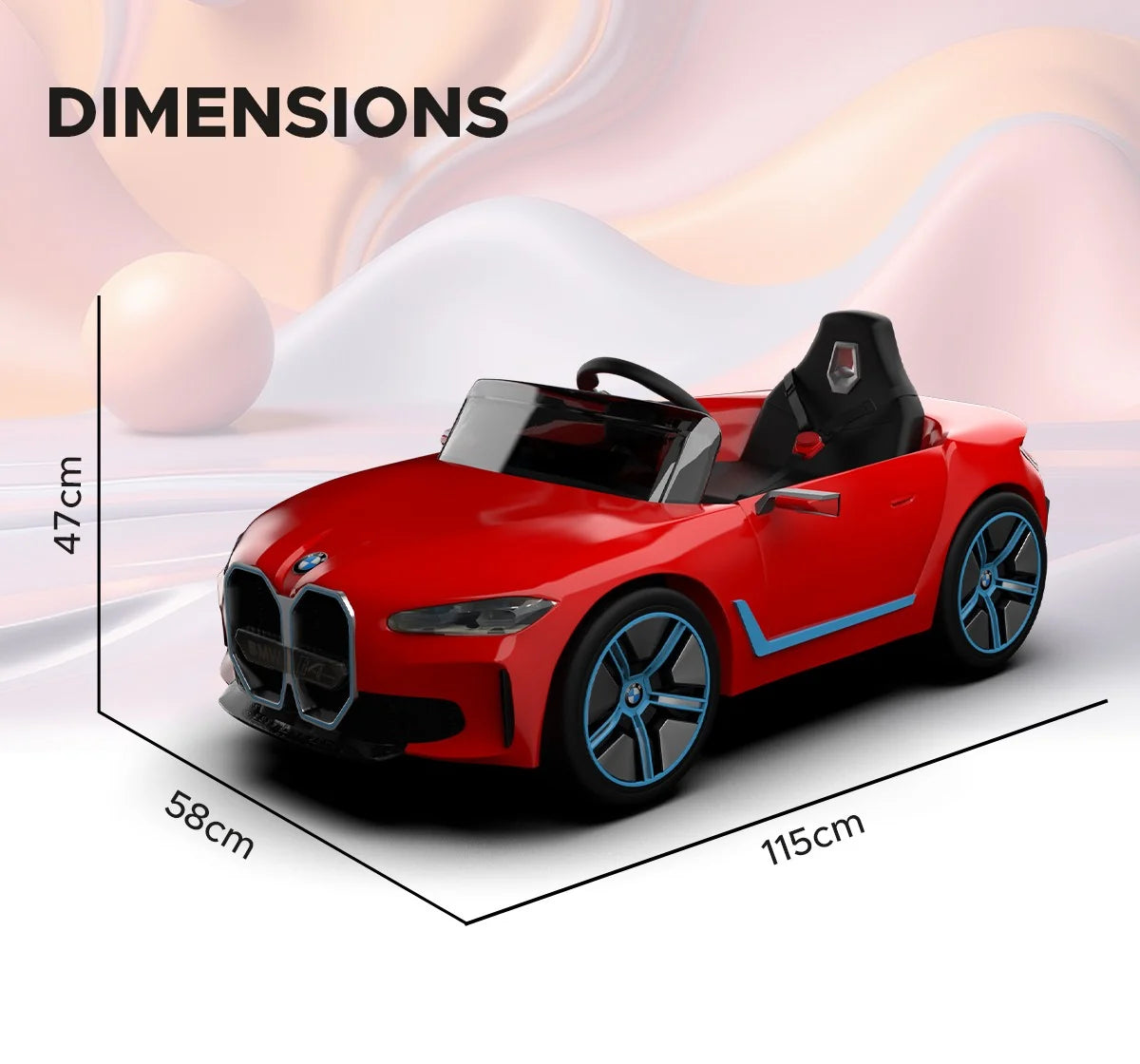 EMotorad Formula Fun Battery Oprated BMW i4 Ride-On Car, Red