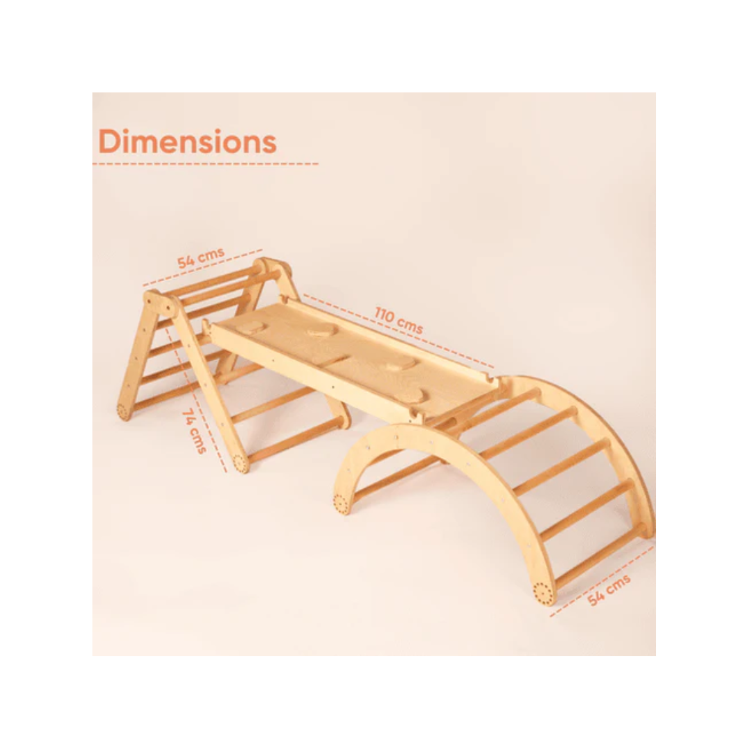 Curious Cub Wooden Transformable Pikler Triangle