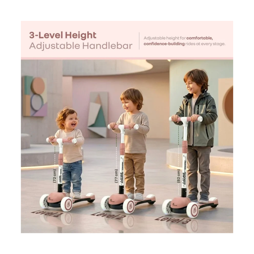 R for Rabbit Road Runner Swift Kids Kick Scooter with LED Wheels Dusty Rose – 3+ Years