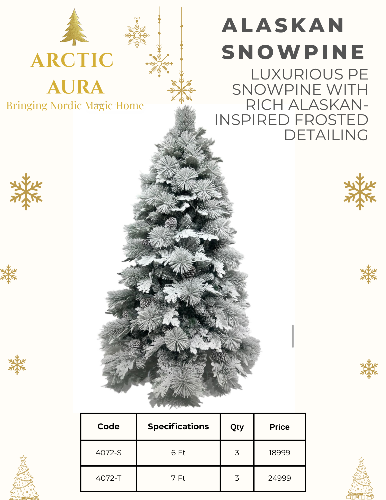 Christmas Alaskan Snow Pine Luxurious Snowpine With Rich Alaskan-Inspired Frosted Detailing Christmas Tree