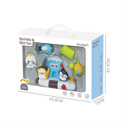 Baby Bath Toy Toddler Wind up Swimming Penguin Shower Waterfall Whale Eco Friendly Adjustable Bath Toys
