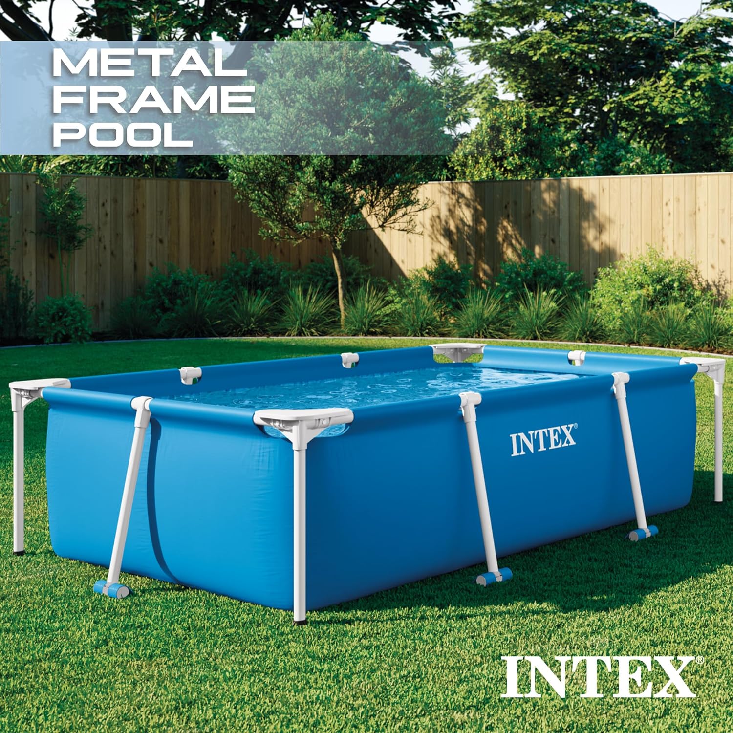 Intex 28270 Rectangular Frame Pool, Blue (7ftx4ftx2ft)