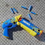 Nerf Fortnite Half Tone Hero Blaster, Bonus Code to Unlock Half Tone Hero Wrap in The Game, Break Open Loading, 12 Nerf Elite Darts, Fortnite Gun