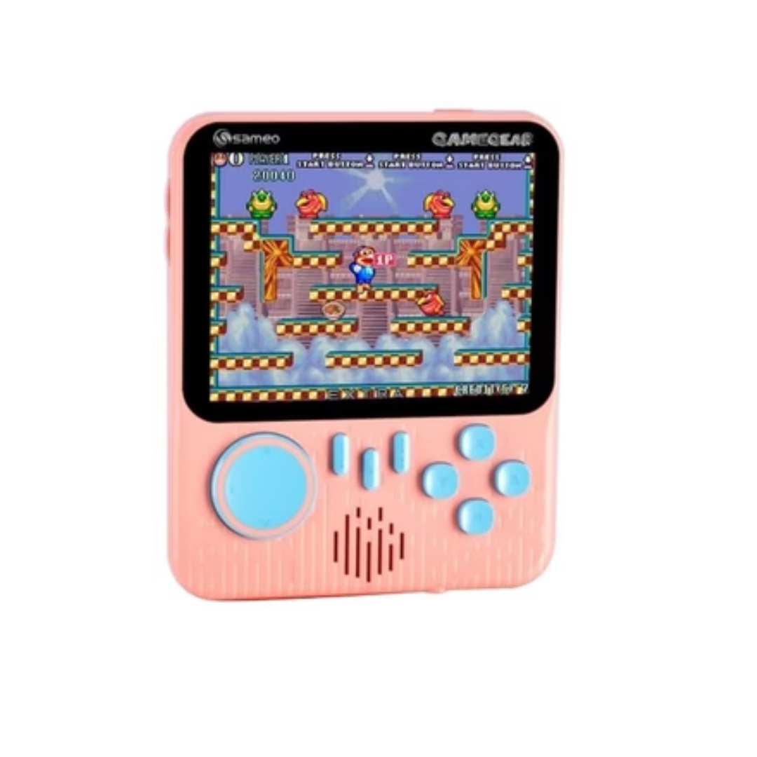 Sameo Gamegear Handheld Video Game Console, Retro Mini Game with 666 Classic Retro Game TV Compatible for Kids, Rechargeable 8 Bit Classic (Candy Pink)