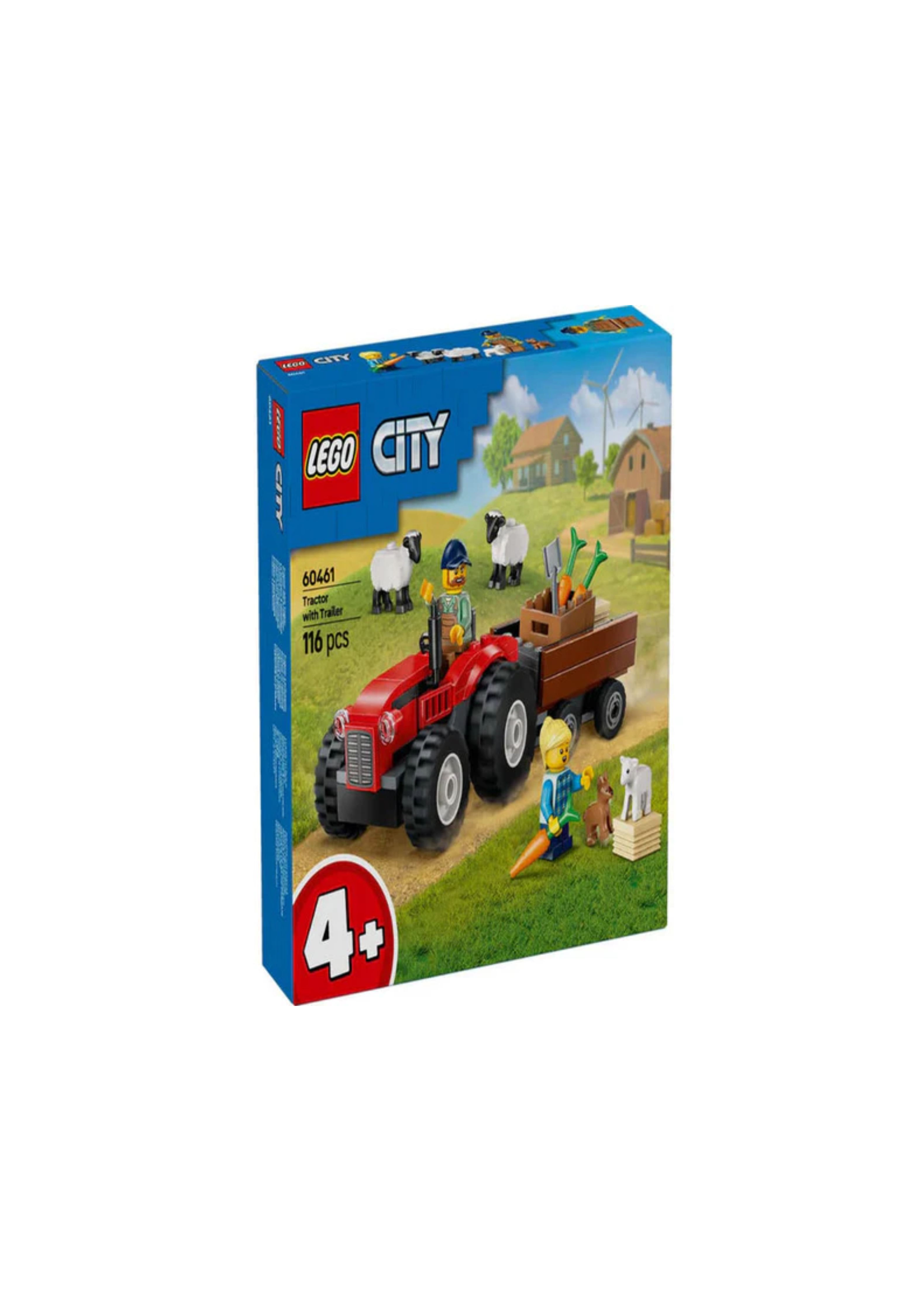 Lego 60461 City Red Farm Tractor With Trailer & Sheep (116 Pieces)
