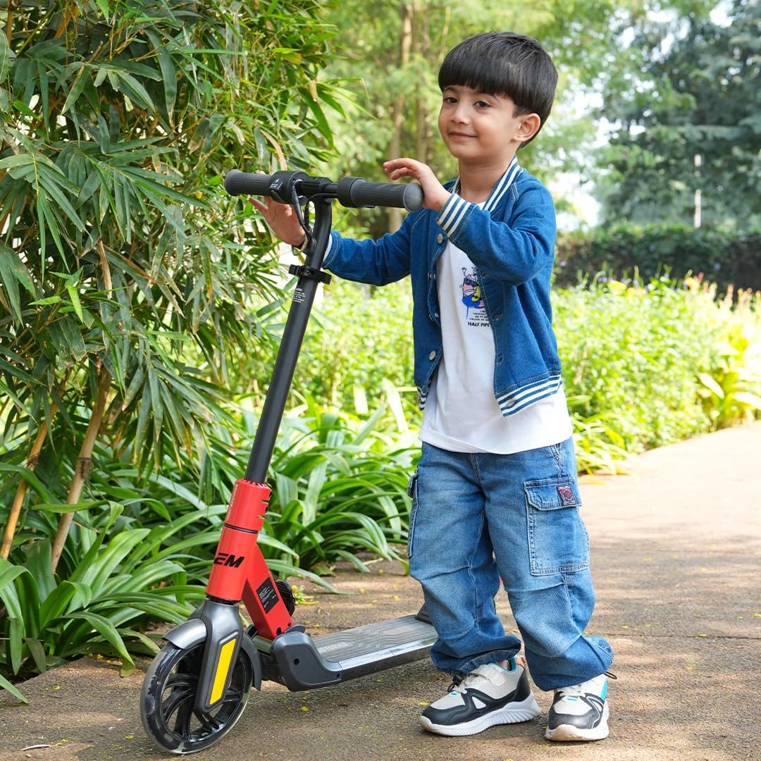 EMotorad Lil E Junior Electric Kick Scooter for Kids 6+ – 100W Motor, 8 km Range, Foldable – Active Red
