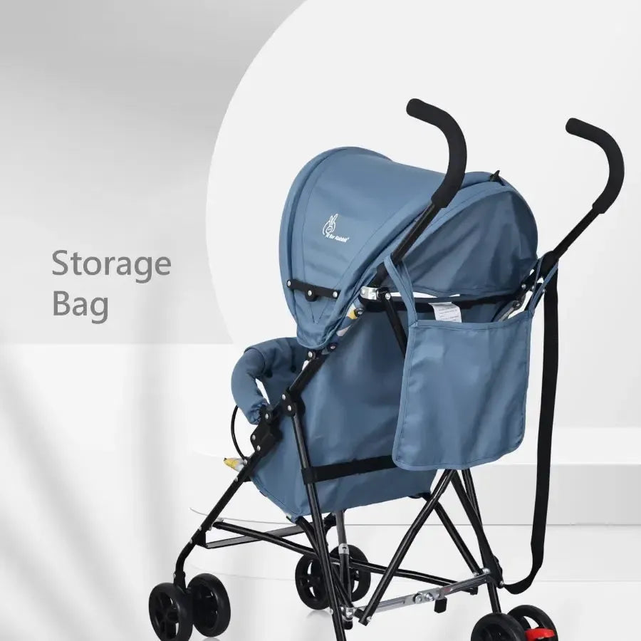 R for Rabbit Pixie Buggy Stroller Easy to Fold and Store, UV Sun Protection Canopy, Rear Brakes, Storage Bag - Abstract Blue