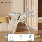 R for Rabbit Marshmallow Lite Baby High Chair with 6-Level Height Adjustment, 3 Recline Modes & 5-Point Safety Harness – Aqua Pine | 0 Months to 5 Years