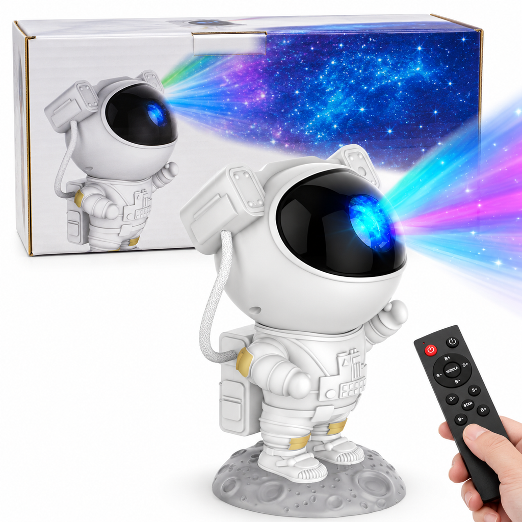 Astronaut Galaxy Star Projector Night Light | Space-Themed LED Projector Lamp for Kids