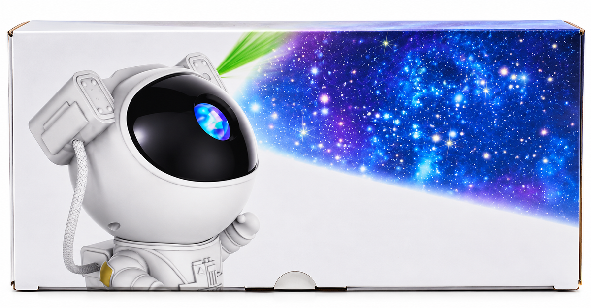 Astronaut Galaxy Star Projector Night Light | Space-Themed LED Projector Lamp for Kids