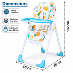 R for Rabbit Marshmallow Lite Baby High Chair with 6-Level Height Adjustment, 3 Recline Modes & 5-Point Safety Harness – Aqua Pine | 0 Months to 5 Years