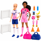 Barbie Soccer Coach & Player Doll Set | Sports-Themed Pretend Play Set for Kids 3+ Years