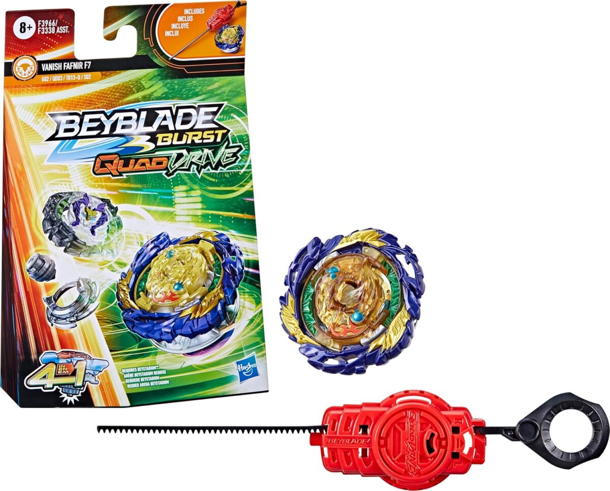 Hasbro Beyblade Burst Quaddrive Vanish Fafnir F7 | Battling Game Top Toy with Launcher