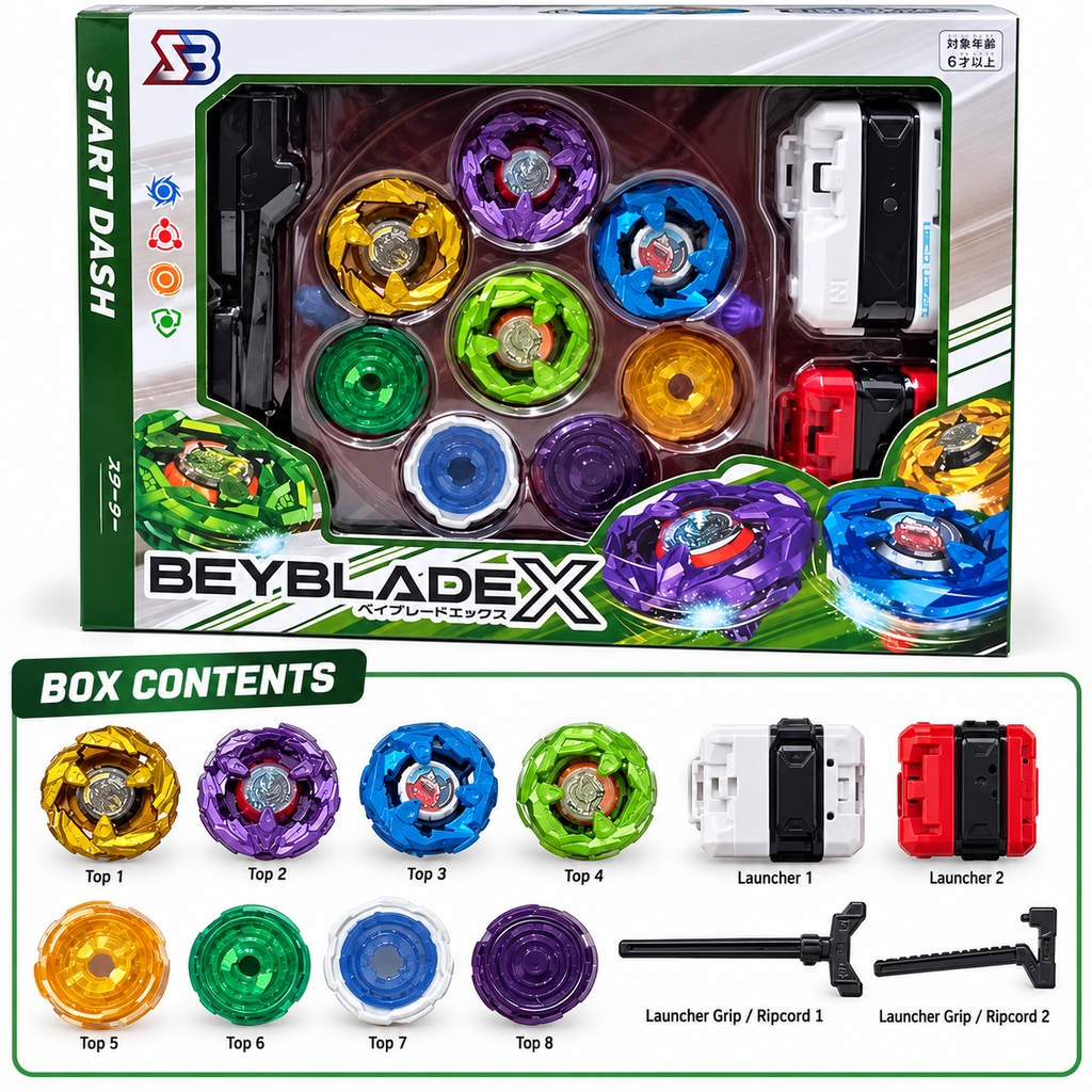 Beyblade X Multi Spinning Top Battle Set with Launchers & Accessories – 6+ Years