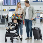 R for Rabbit Pocket Stroller Lite One Hand Fold, Multi Recline, Light Weight, Travel Friendly, Adjustable Canopy, Steel Frame, Link Brake- Black Multi