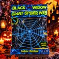 Black Widow Giant Spider Web | Halloween Indoor & Outdoor Decoration | Nylon Fabric