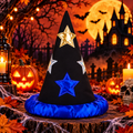 Kids Wizard Hat | Blue & Black Star Design Magic Hat for Halloween & Fancy Dress