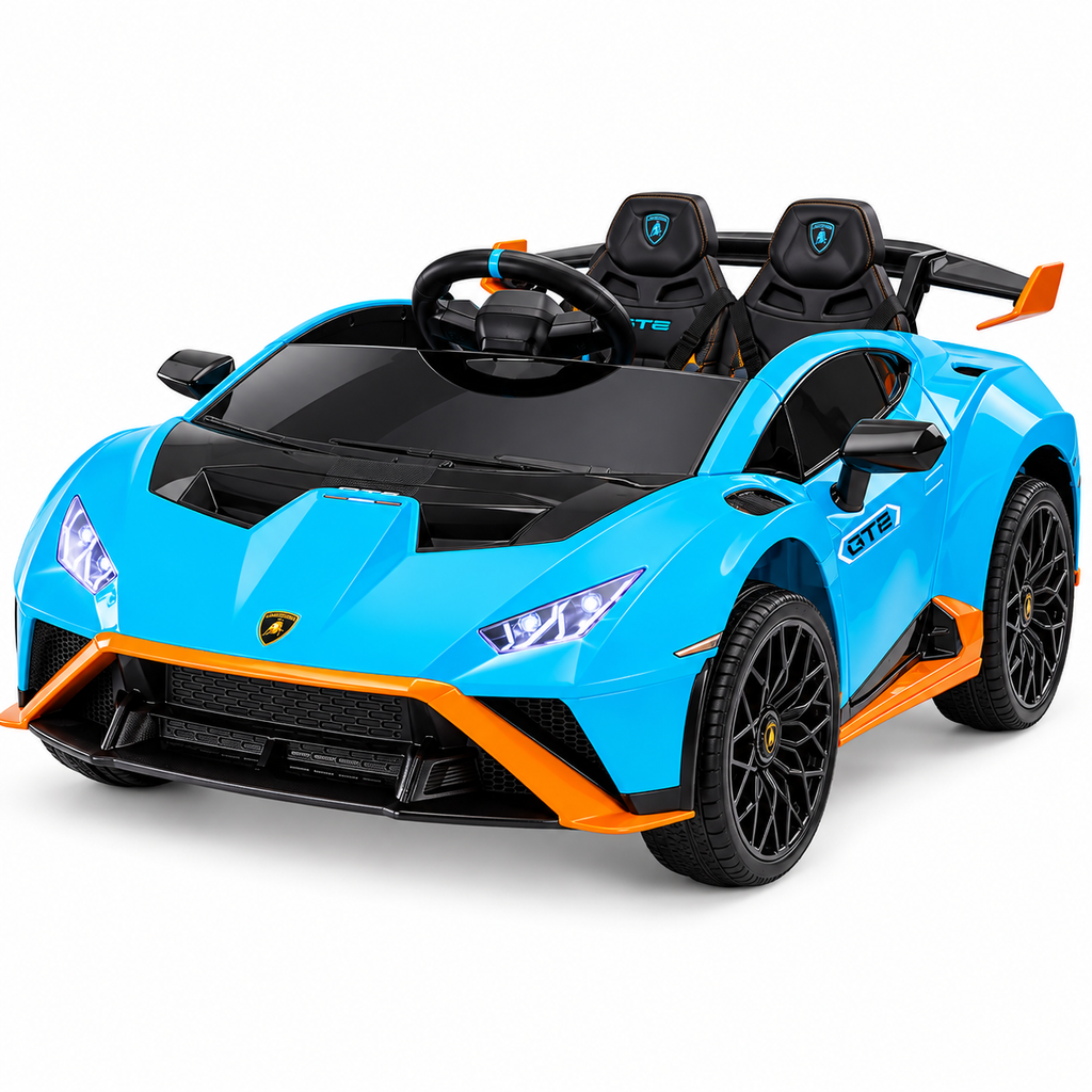 Licensed Lamborghini STO 12V Battery Operated Ride-On Car for Kids | Dual Motor | Blue
