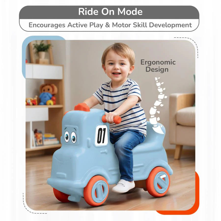 R For Rabbit Rock N Ride 3-in-1 Balance Board, Ride On & Rocker Blue Orange