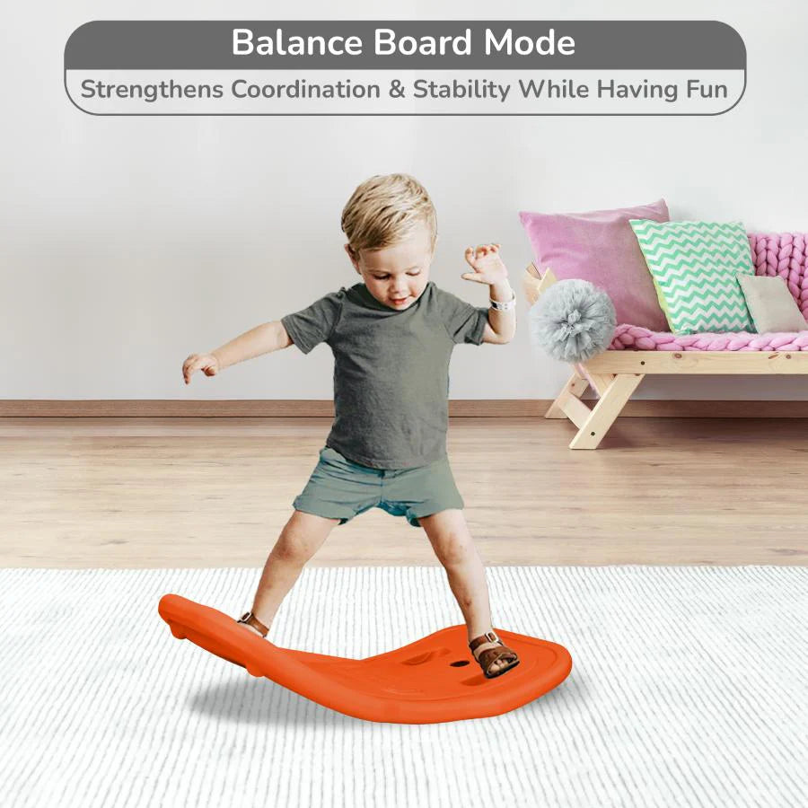 R For Rabbit Rock N Ride 3-in-1 Balance Board, Ride On & Rocker Blue Orange