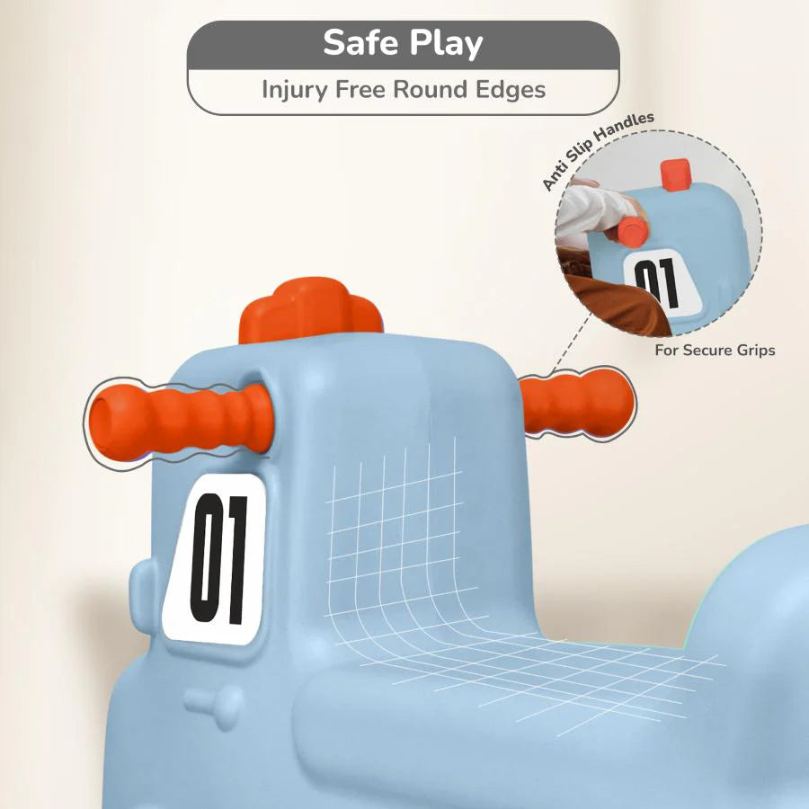 R For Rabbit Rock N Ride 3-in-1 Balance Board, Ride On & Rocker Blue Orange
