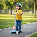 R for Rabbit Road Runner Bunny 3-Wheel Kick Scooter for Kids with PU LED Wheels, Adjustable Height & Foldable Design – Blue Peach