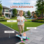 R for Rabbit Road Runner Bunny 3-Wheel Kick Scooter for Kids with PU LED Wheels, Adjustable Height & Foldable Design – Blue Peach