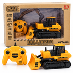 LUMO CADE 2.4GHz Remote Control Bulldozer for Kids, Multifunction RC Construction Vehicle with Music, Sound and USB Charging