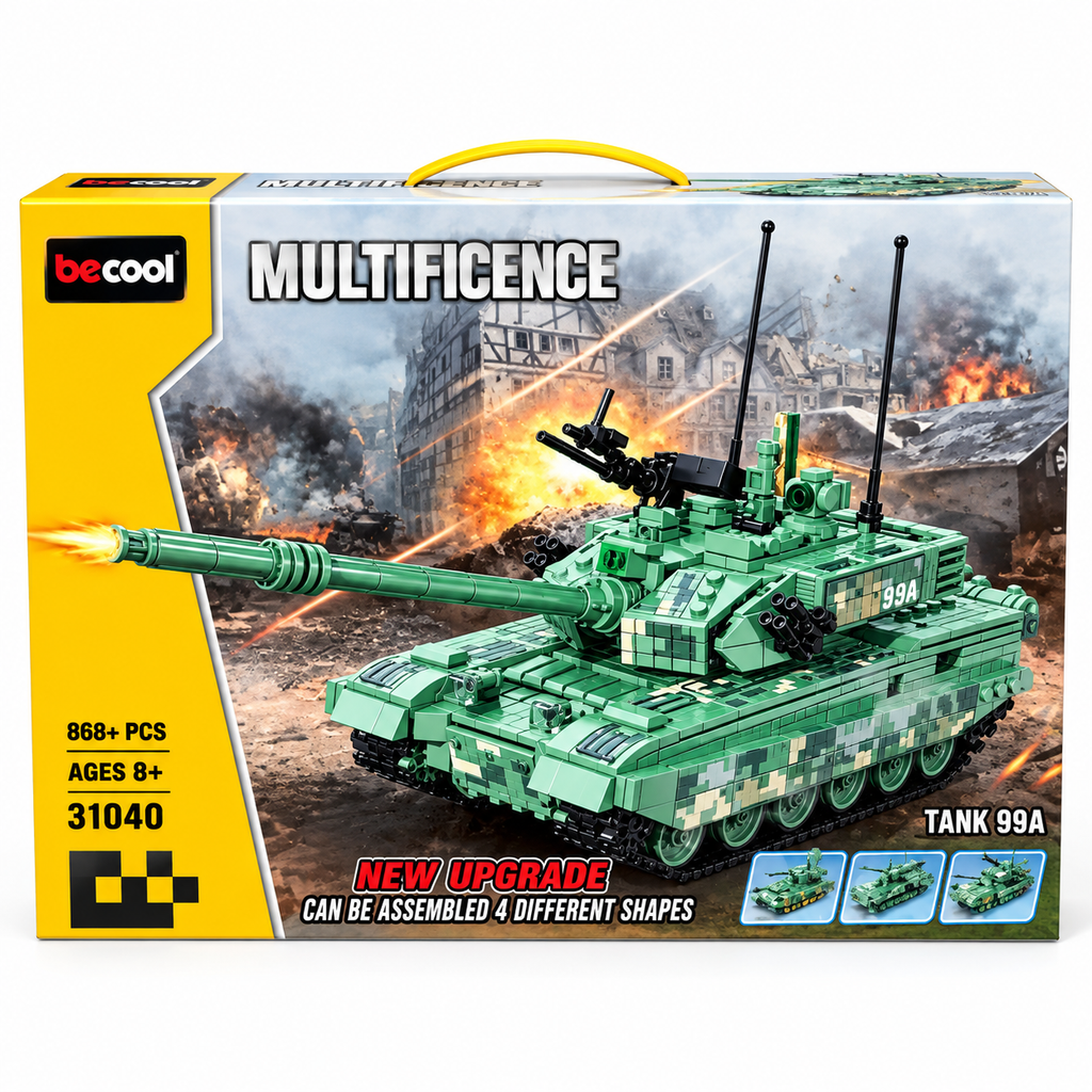 Be Cool Multifience Tank 99A 4-in-1 Building Blocks Set – 868+ PCS | Model 31040 | Ages 8+