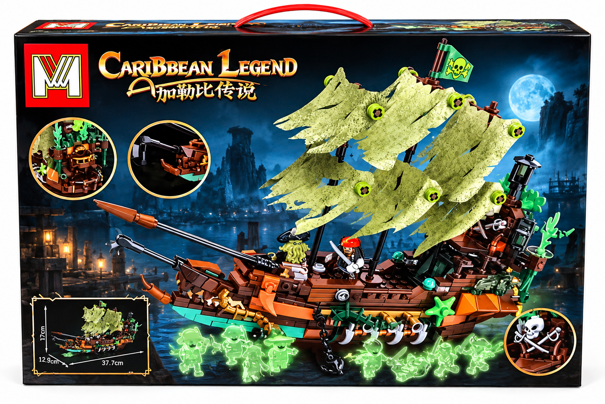 Caribbean Legend Ghost Pirate Ship Building Blocks Set – 6+ Years