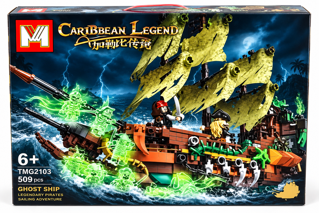 Caribbean Legend Ghost Pirate Ship Building Blocks Set – 6+ Years