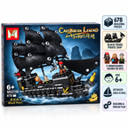Caribbean Legend Black Pearl Pirate Ship Building Blocks Set, 678 Pieces, MG2106, Ages 6+