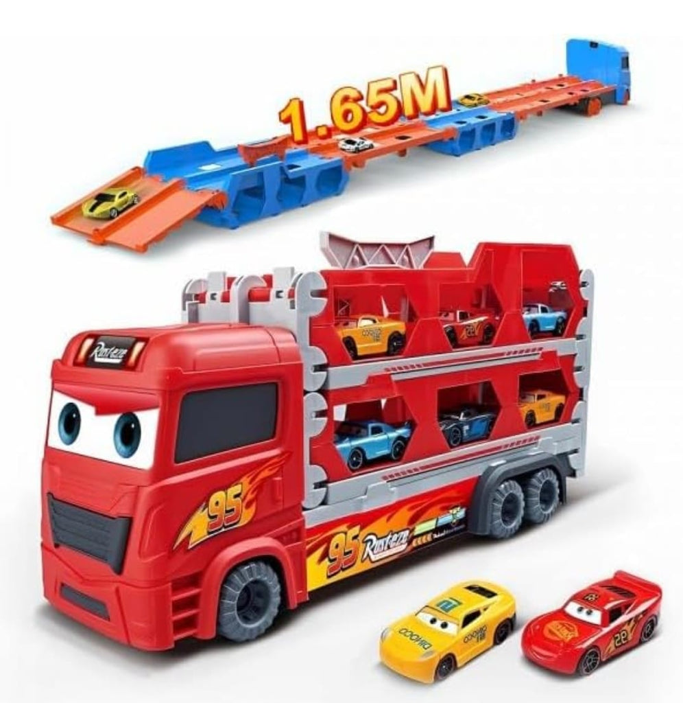 Rainbow Toys Mcqueen The Ultimate Foldable Carrier Truck Car Play Set