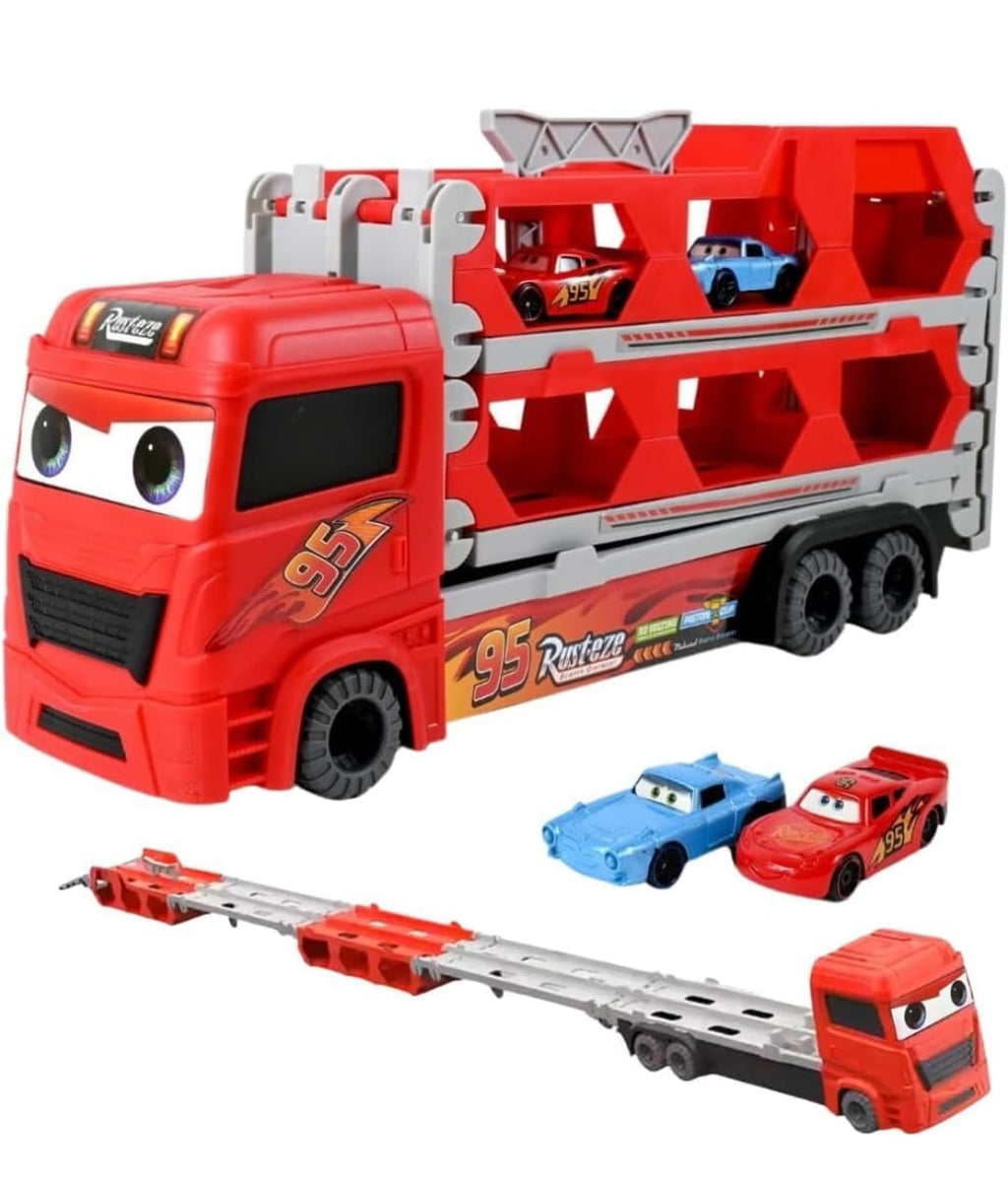 Rainbow Toys Mcqueen The Ultimate Foldable Carrier Truck Car Play Set