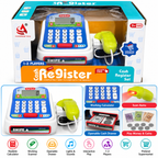 Chaofeng Toys Cash Register Set for Kids Ages 3+ | Electronic Supermarket Billing Machine with Calculator, Card Swipe & Handheld Scanner