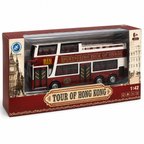 Tour of Hong Kong Big Bus Toy Sightseeing Double Decker Bus Model, 1:42 Scale, 6+ Years