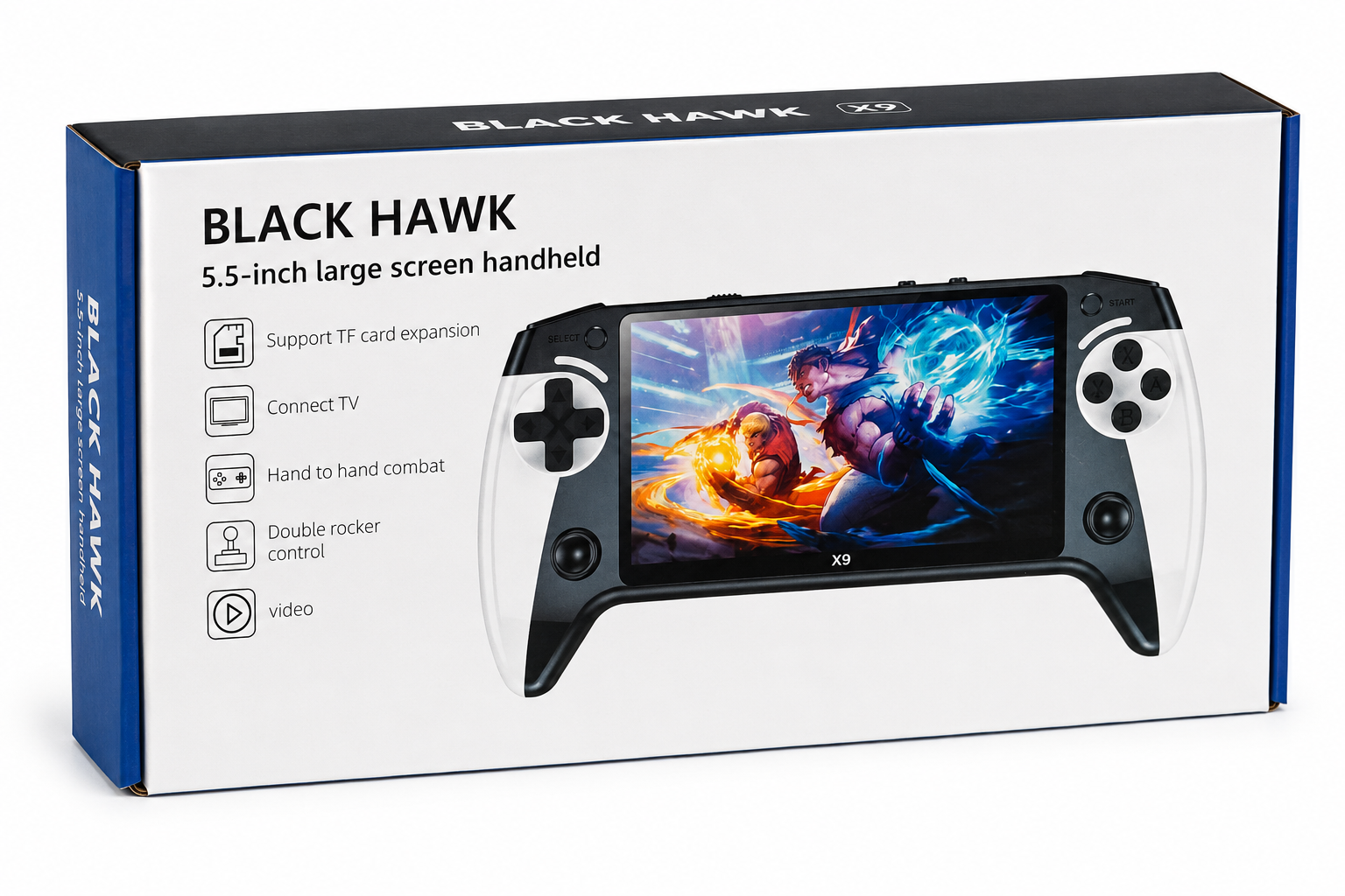 BLACK HAWK 5.5-Inch Handheld Game Console with TV Support & TF Card Expansion