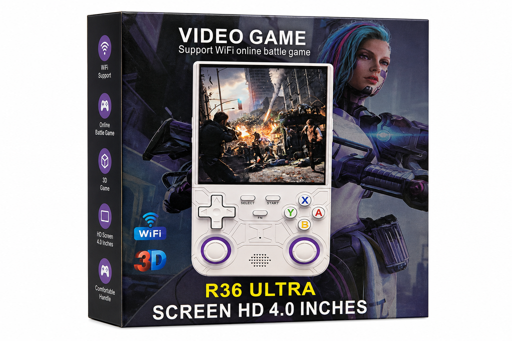 R36 Ultra Handheld Game Console 4.0-Inch HD Screen with WiFi & 3D