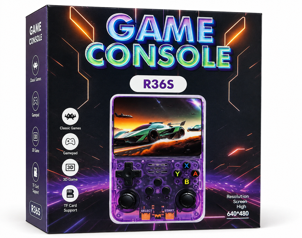 R36S Portable Game Console with 640×480 HD Screen, 3D Gaming & Dual Joysticks