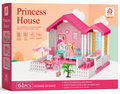 Princess House DIY Dollhouse Playset with Furniture – 61 Pcs