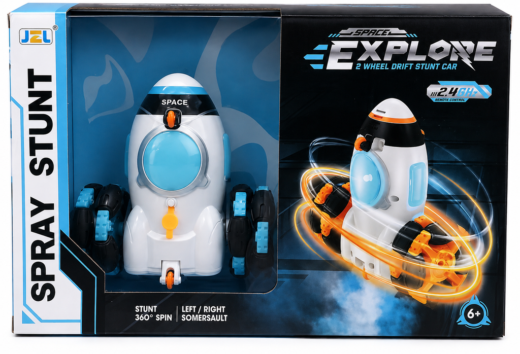 Remote Control Space Explore 2-Wheel RC Drift Stunt Car with 360° Spin