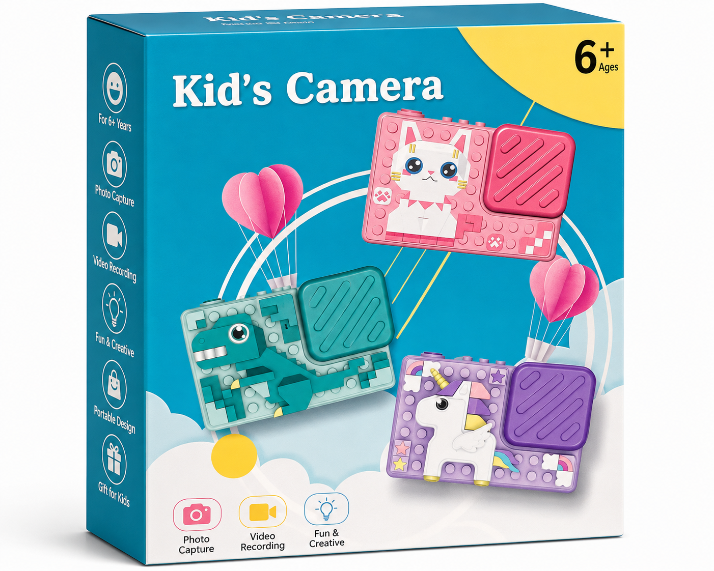 Kids Digital Camera – Creative Brick Style Camera Assorted Color
