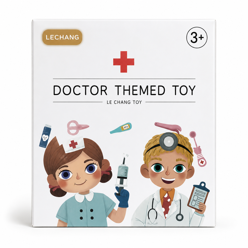 Wooden Doctor Themed Toy Set for Kids – Pretend Play Medical Role Play Kit