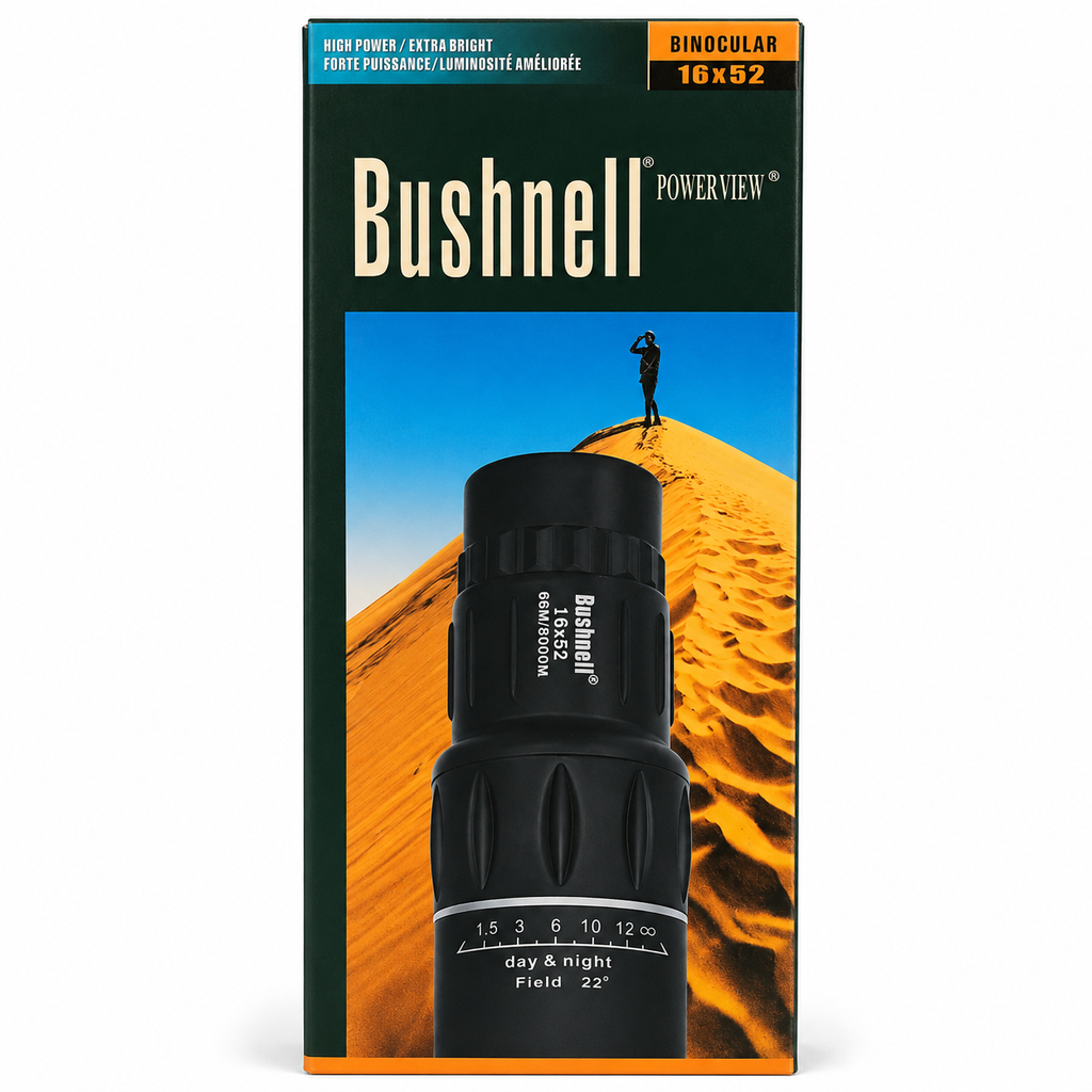 Bushnell PowerView 16×52 High-Power Monocular Telescope for Travel & Outdoor Viewing