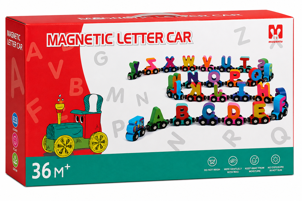 Magnetic Alphabet Letter Train Car Set – Educational ABC Learning Toy for Kids