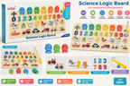 BAOLI Science Logic Board Wooden Educational Learning & Fishing Game for Kids – 36M+