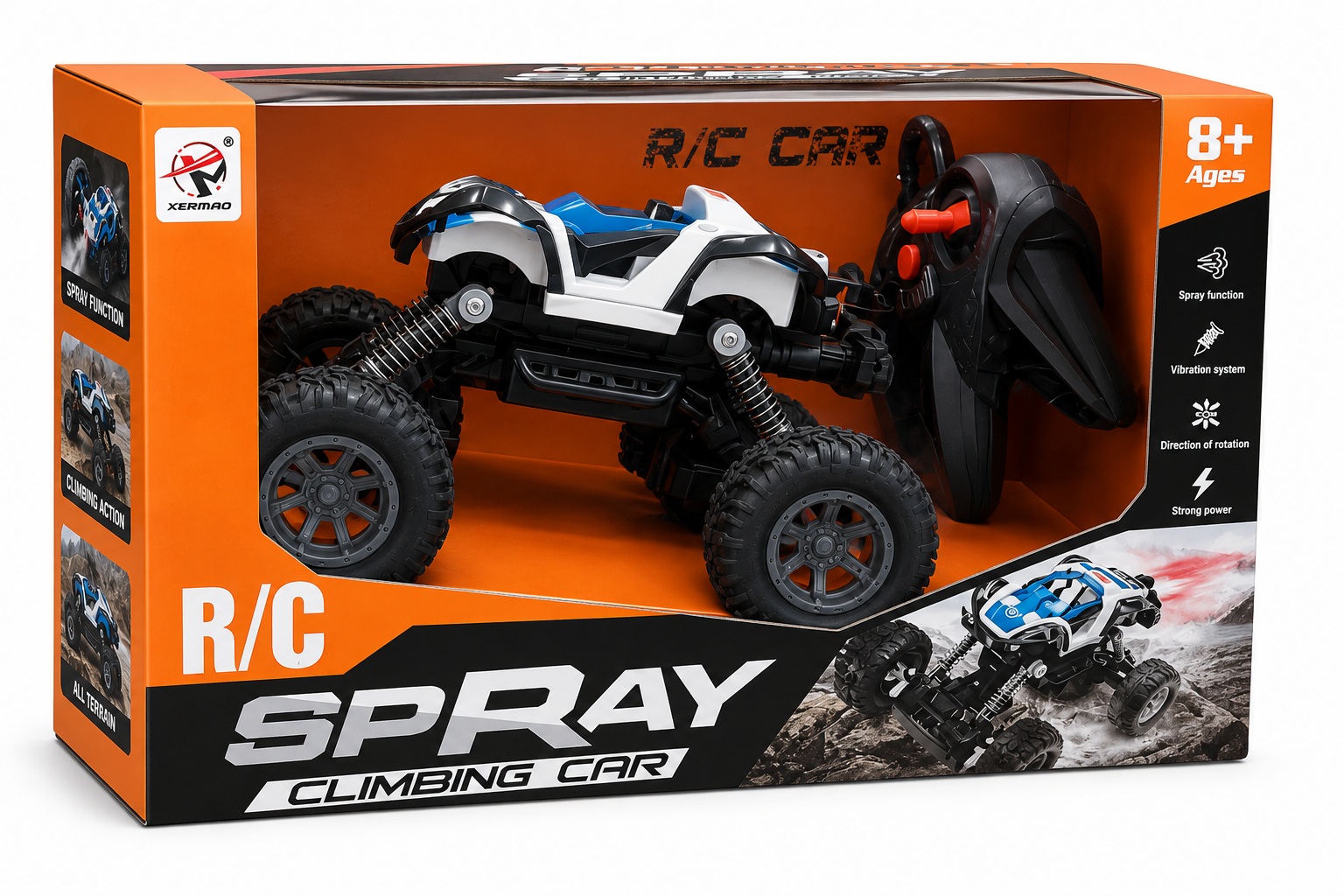 RC Spray Climbing Car with Remote Control, Vibration & Off-Road Suspension – 8+ Years